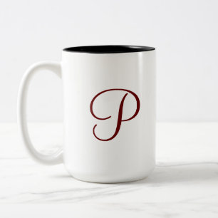einfaches Hinzufügen von Text-Monogramm-Foto Zweifarbige Tasse