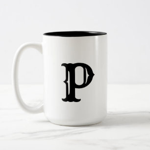 einfaches Hinzufügen von Text-Monogramm-Foto Zweifarbige Tasse