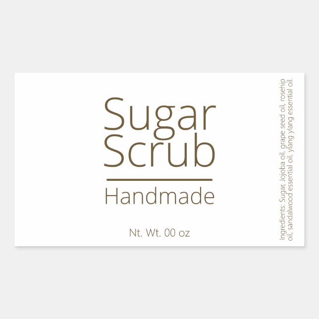 Einfaches, hoch entwickeltes Sugar Scrub Business  Rechteckiger Aufkleber (Vorderseite)
