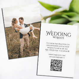 Einfaches Hochzeitmongramm Klassischer Minimal QR Begleitkarte