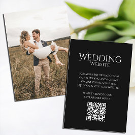 Einfaches Hochzeitmongramm Klassischer Minimal QR Begleitkarte