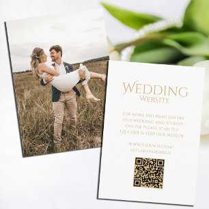 Einfaches Hochzeitmongramm Klassischer Minimal QR  Begleitkarte