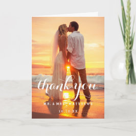 Einfaches Hochzeits-Foto danken Ihnen zu kardieren Dankeskarte
