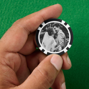 Einfaches Hochzeitsfoto Neuvermähltes Paar Pokerchips