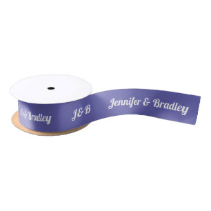 Einfaches Hochzeitsmonogramm Eleganter Name Person Satinband