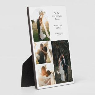 Einfaches Hochzeitspaar-Jubiläum 4-Foto-Collage Fotoplatte