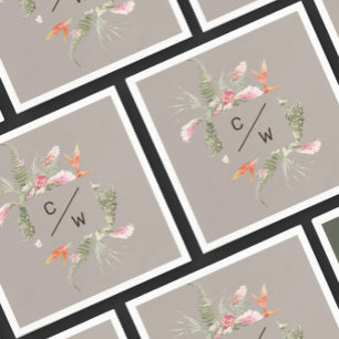 Einfaches Hochzeitspapier für tropische Flora Serviette