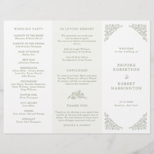 Einfaches Hochzeitsprogramm für Blumenblätter Gree