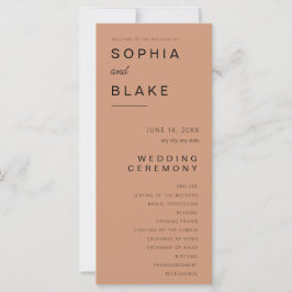 Einfaches Hochzeitsprogramm für Minimalistische an