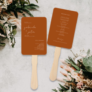 Einfaches Hochzeitsprogramm für Minimalistische Bu Fächer