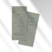 Einfaches Hochzeitsprogramm für Minimalistische Gr