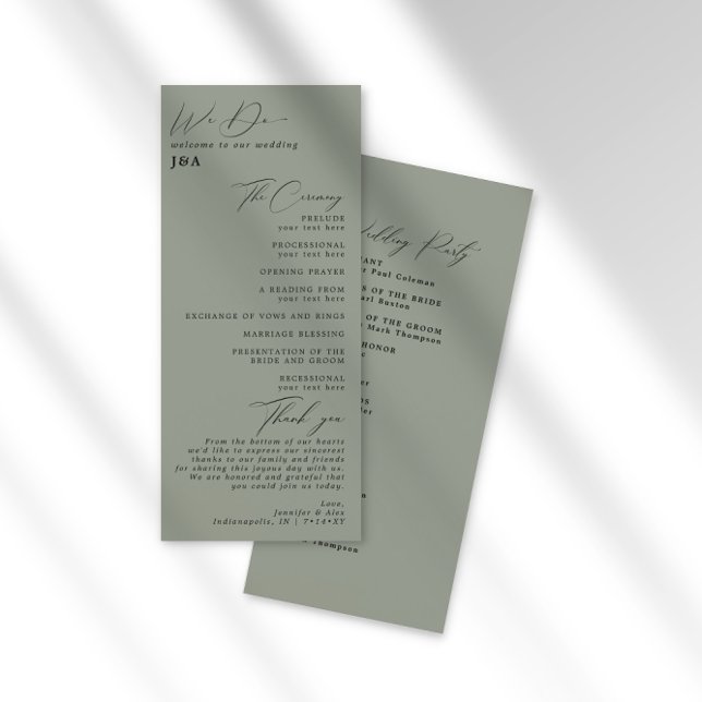 Einfaches Hochzeitsprogramm für Minimalistische Gr Programm (Von Creator hochgeladen)