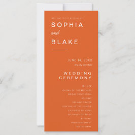 Einfaches Hochzeitsprogramm für Minimalistisches F