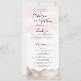 Einfaches Hochzeitsprogramm für moderne Wasserfarb