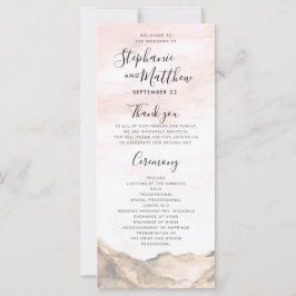 Einfaches Hochzeitsprogramm für moderne Wasserfarb