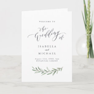 Einfaches Hochzeitsprogramm für rustikale Vegetati Programm