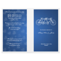 Einfaches Hochzeitsprogramm Tandem Bike Blue