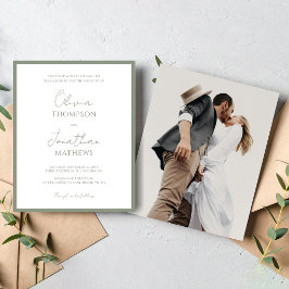 Einfaches Hochzeitssage-Foto mit grünem Skript