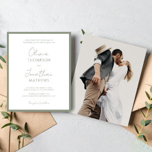 Einfaches Hochzeitssage-Foto mit grünem Skript