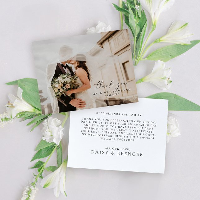 Einfaches Hochzeitsschreiben und Foto Dankeskarte (Von Creator hochgeladen)