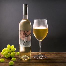 Einfaches Hochzeitsskript für das Foto Weinetikett