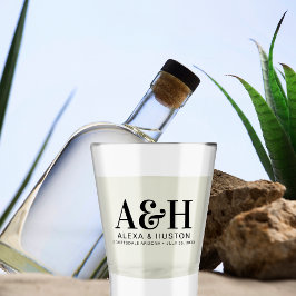 Einfaches Hochzeitssymbol Minimalistisch Schnapsglas