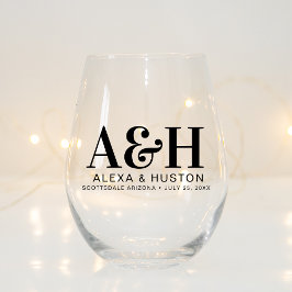 Einfaches Hochzeitssymbol Minimalistisch Weinglas Ohne Stiel