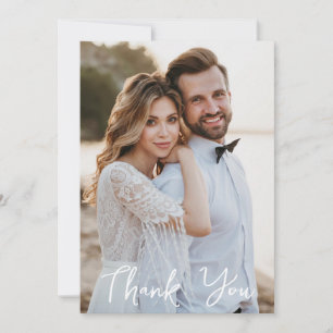 Einfaches Hochzeitsszenario-Foto Dankeskarte