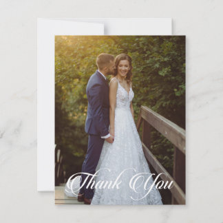 Einfaches Hochzeitsszenario-Foto Dankeskarte