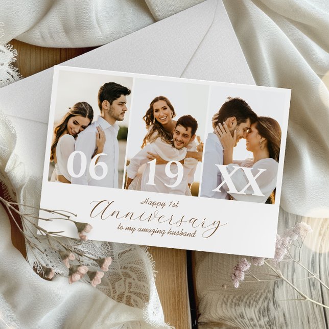 Einfaches Hochzeitstil-Foto | Sammelkarte Einladung (Capture cherished moments and heartfelt love in one beautiful wedding anniversary card.)