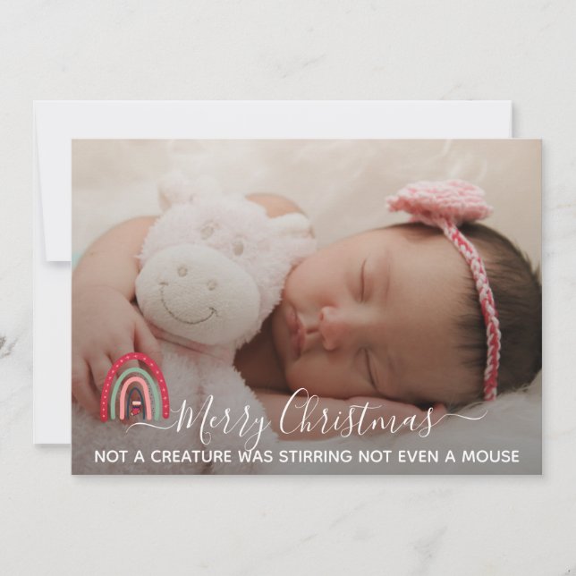 Einfaches Holiday Foto Frohe Weihnachten (Vorderseite)