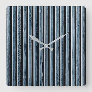 Einfaches Holzstreifen-Zaun-Muster Quadratische Wanduhr