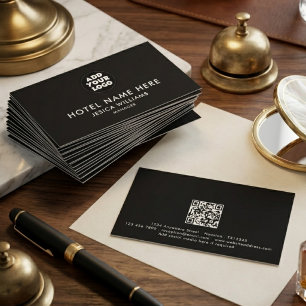 Einfaches Hotel-Logoname mit Berufsbezeichnung QR- Visitenkarte
