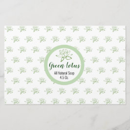 Einfaches Hübsches Grünes Lotus-Seifenwaschpapier Briefpapier