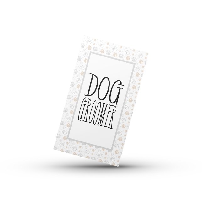 Einfaches Hundefräomer mit QR-Code Visitenkarte (Simple Dog Groomer With QR code Business Card)