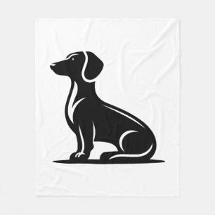 Einfaches Hundemotiv Jagdhund-Silhouette Kopie Fleecedecke