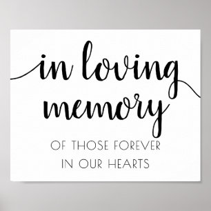 Einfaches In Loving Memory Schwarze Schrift Gede Poster