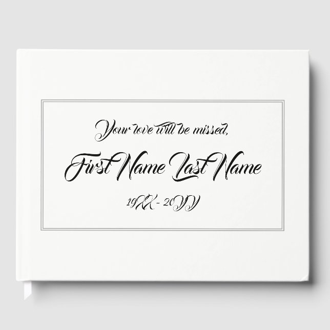 Einfaches, individuelles Beileid Gästebuch (Vorderseite)