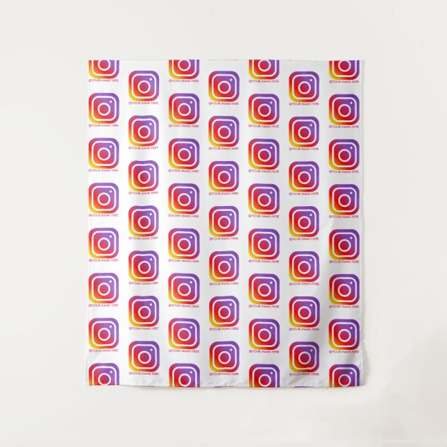 einfaches individuelles Instagram-Logo-Hintergrund Wandteppich (Vorderseite)