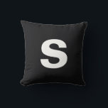 Einfaches Initial Jet Black Throw Kissen<br><div class="desc">Einfaches Initial Jet Black</div>