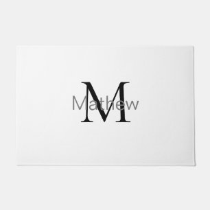 einfaches initialbuchstabe monogramm fügen sie ihr fußmatte