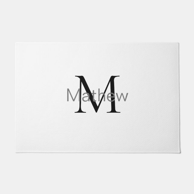 einfaches initialbuchstabe monogramm fügen sie ihr fußmatte (Vorderseite)