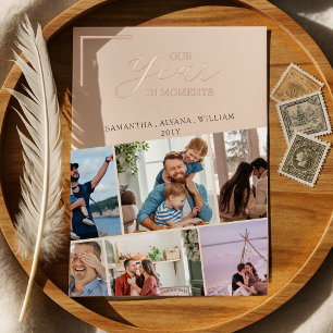 Einfaches Jahr in Momenten Familienfoto Weihnachte Folieneinladung