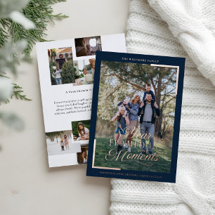 Einfaches Jahr in Moments Foto Weihnachten Folien Feiertagskarte