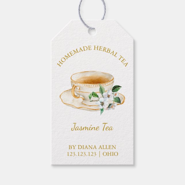 Einfaches Jasmin-Tee-Anhänger  Geschenkanhänger (Vorderseite)