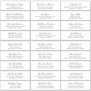 Einfaches kalligrafisches Hochzeitsgast-Label Aufkleber