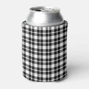 Einfaches kariertes Gingham-Muster in Schwarzweiß Dosenkühler