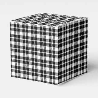 Einfaches kariertes Gingham-Muster in Schwarzweiß Geschenkschachtel