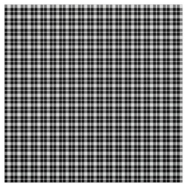 Einfaches kariertes Gingham-Muster in Schwarzweiß Stoff (Muster)