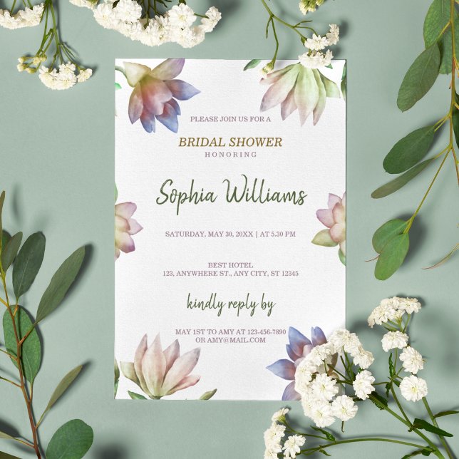 Einfaches klassisches Brautparty Einladung (A classic floral invite for a graceful celebration)